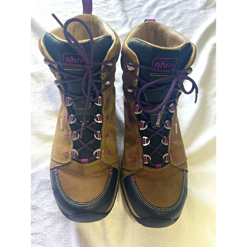 Ahnu Women's Hiking Boots Vibram Brown/Black/Purple US 8.5 Medium